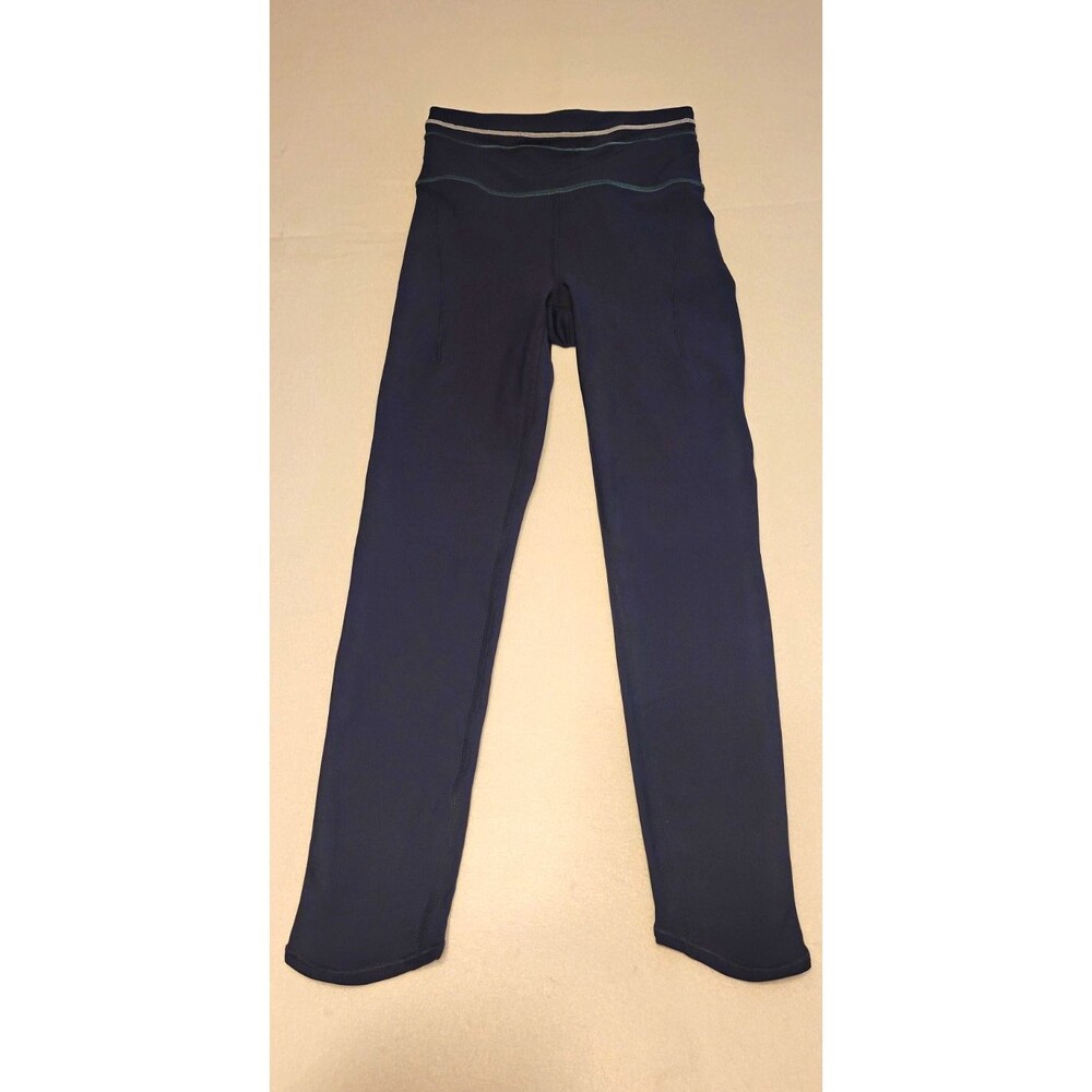Athleta Pacesetter 7/8 Stripe Tight Legging Blue Sz XXS Womens Athletic Stretch